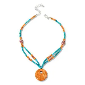 Mine Finds by Jay King Azure Peaks Turquoise and Spiny Oyster Shell 18" Necklace