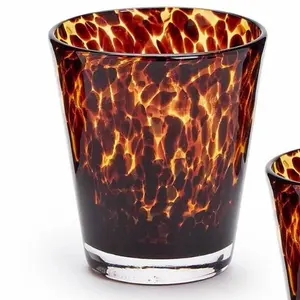 Tortoise Print Double Old Fashion Glass Drinkware Cocktails Beverage - price per glass !!!!