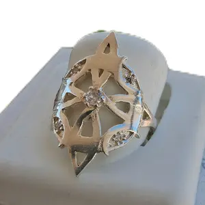 Anillo de Nudo de Bruja en Plata Mexicana 925 Original y Zirconias Diseño Rustico Artesanal Regalo para Dama Anillos en Tendencia Sterling Silver Witches Knot Women Ring Size 7.5