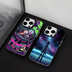 RickS And M-MortyS Phone Case Shockproof Hard Protective For iPhone 16 17 15 14 13 12 11 Pro Max Plus XS X Matte Colored Silver Cover