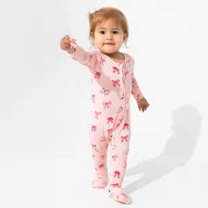 Take A Bow Bamboo Convertible Footie Baby Girl Clothes Baby Clothing Newborn