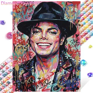 5D DIY Full Diamond Round Drill Painting - Diamond Painting Kit Graffiti Portrait Mosaic Canvas DIY Wall Art, Home Wall Decoration