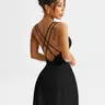 Women's Cross Back with Detachable Pads, Solid Workout Tennis Dress for Gym and Fitness, Workout Dresses