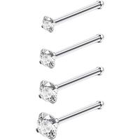 4-Prong CZ/18G/Straight Shaped
