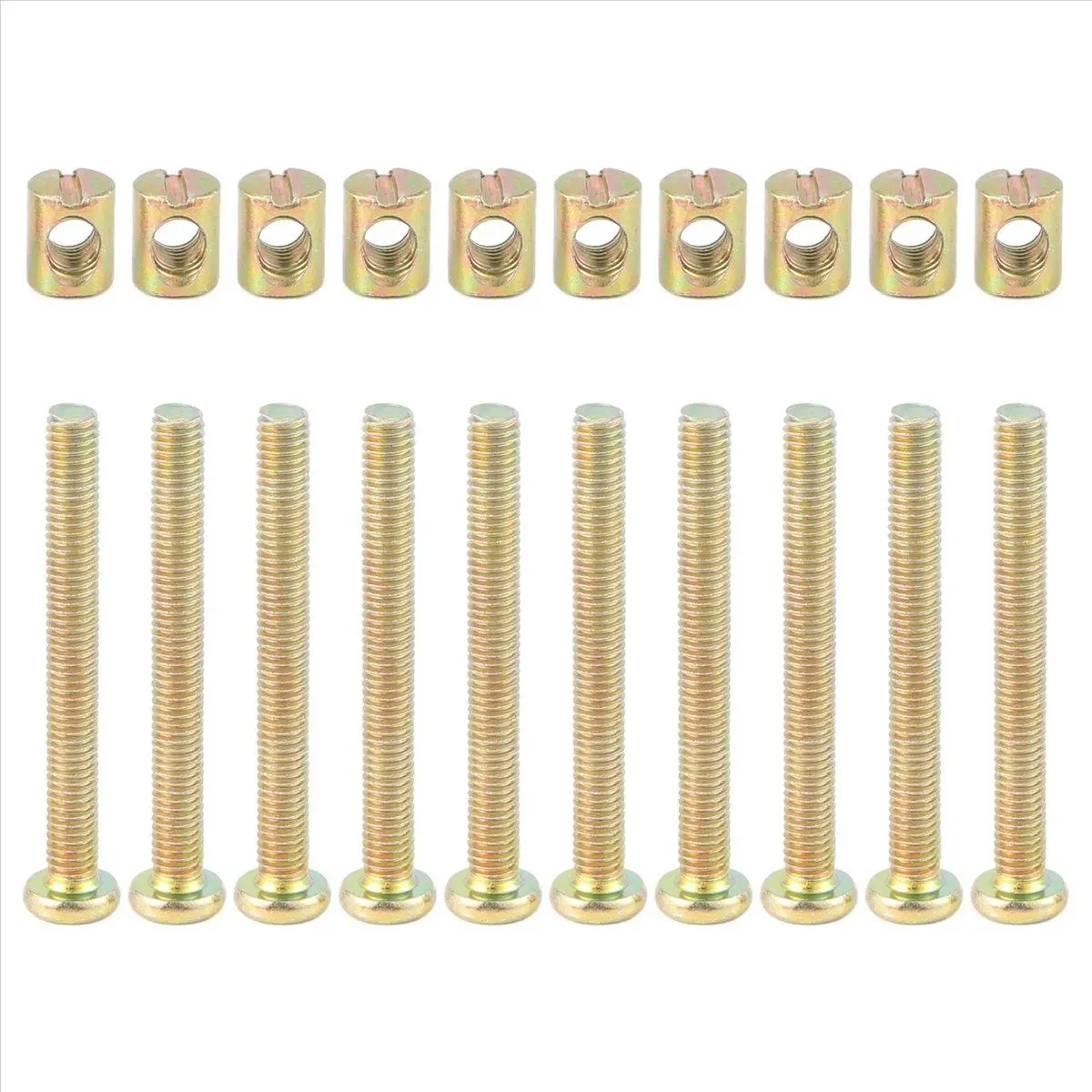 Hex Socket Head Cap Screws Bolts Furniture Bolt with Threaded M 6 x 55 MM Barrel Nuts Cross Dowel Slotted Furniture Nut for Beds Crib Chairs