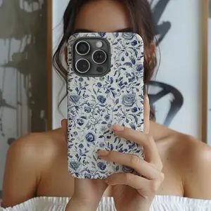Phone Case Floral Spring Blue Pattern Flower Cover  Suitable for IPhone17 11 12 13 14 15 16 Pro Max Air Plus