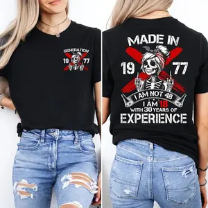 Personalized Gen X FAFO Shirt for Women, Custom EST. Year Tee, Made In Experience Graphic, 100% Cotton Unisex Comfort Top for Men & Women Casual Fit