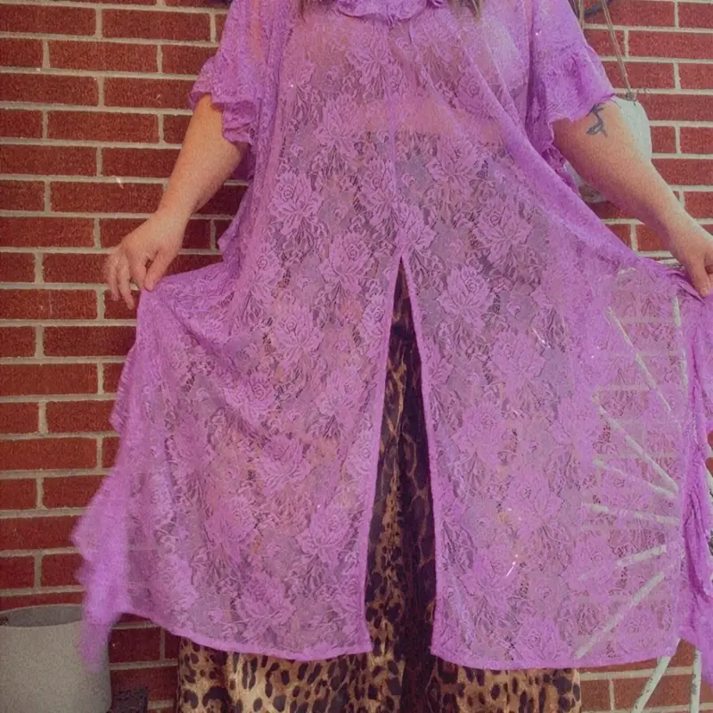 LTB- Lilac Lace Split Tunic