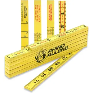 Rhino Rulers, Oversized Brick Spacing, Accurate Measurements, Easy-to-Close Folding Joint Design, Masonry Ruler, Weather Resistant, 6647