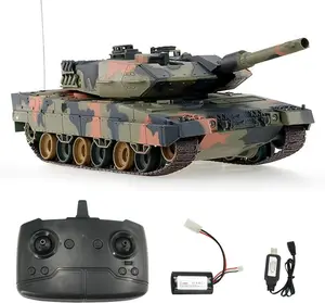 1:24 Scale RC Tank, 2.4GHz Remote Control Military Model Vehicle, Realistic German Style Heavy Tank with Sound & Light Effects, Hobby Grade Off-Road RC Toy