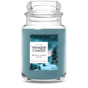 Yankee Candle Winter Night Stars, Christmas Scented Candle, 22oz Large Jar Decor Fragrance Set Perfume Aroma Decoration