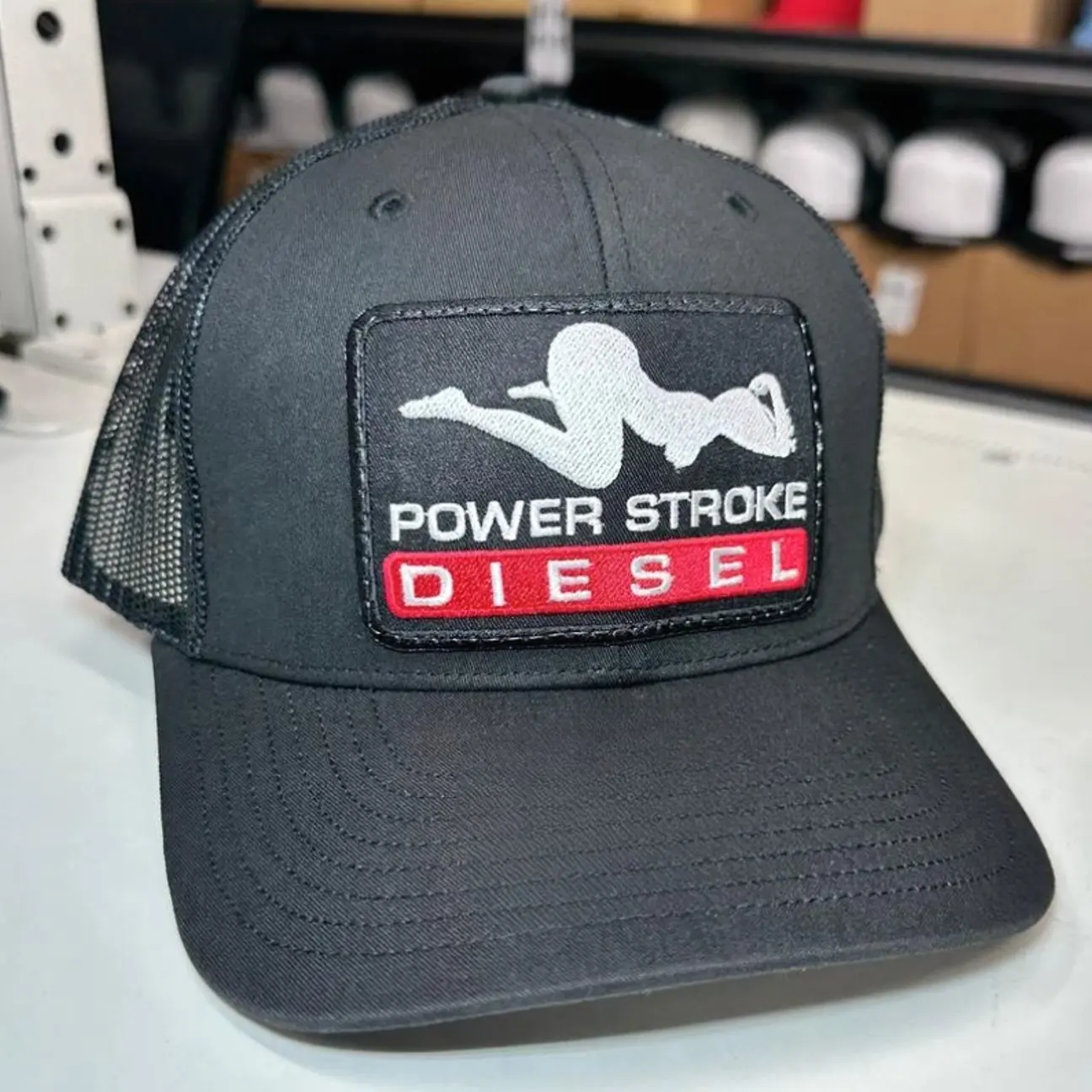 Power Stroke Diesel Embroidered Trucker Hat, Unisex Adjustable Snapback Trucker Hat – Summer Beach & Sports Cap with Mesh Back