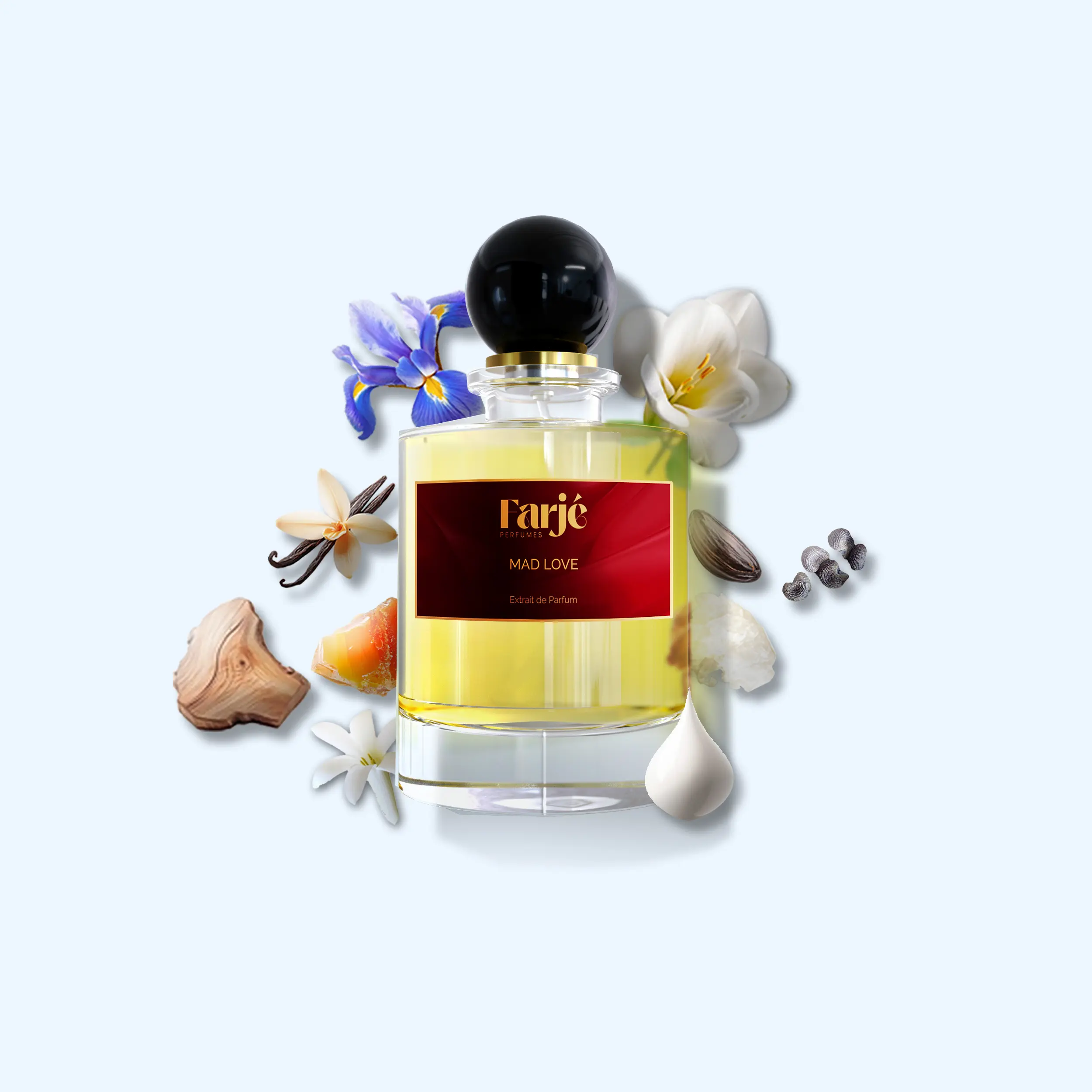 Mad Love by Farjé Perfumes - Inspired by Rolling In Love - Unisex Extrait de Parfum 30ml - Powdery, Almond, Floral, Musky, Lactonic - Artfully crafted with the finest niche-quality ingredients