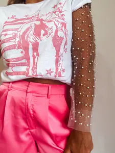 Every Detail Mesh Pearl Top