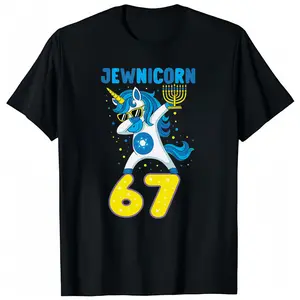 67 Meme Dabbing Unicorn Chanukah Hanukkah Jewish Boys Girls Sweatshirt Top