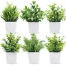 6 Pack Fake Plants Mini Artificial Greenery Potted Plants for Home Decor Indoor Office Table Room Farmhouse Bathroom Decor Christmas Gifts
