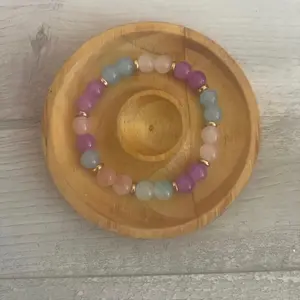 Moonstone Garden Bracelet with Purple Blue Pink Glass Beads & Golden Dividers Nature Inspired Jewelry for Garden Gnome Outfits