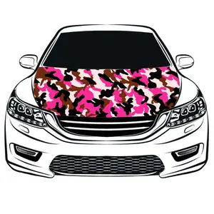 Camouflage Car Hood Cover Flag ,Camouflage pink Engine Banner,3.3X5ft,6X7FT100% Polyester Elastic Fabrics Can be Washed
