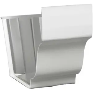 212 MAIN 5 in. Galvanized Steel Slip Joint Connector, White Gutter Joining Accessory for Home Gutter Installation
