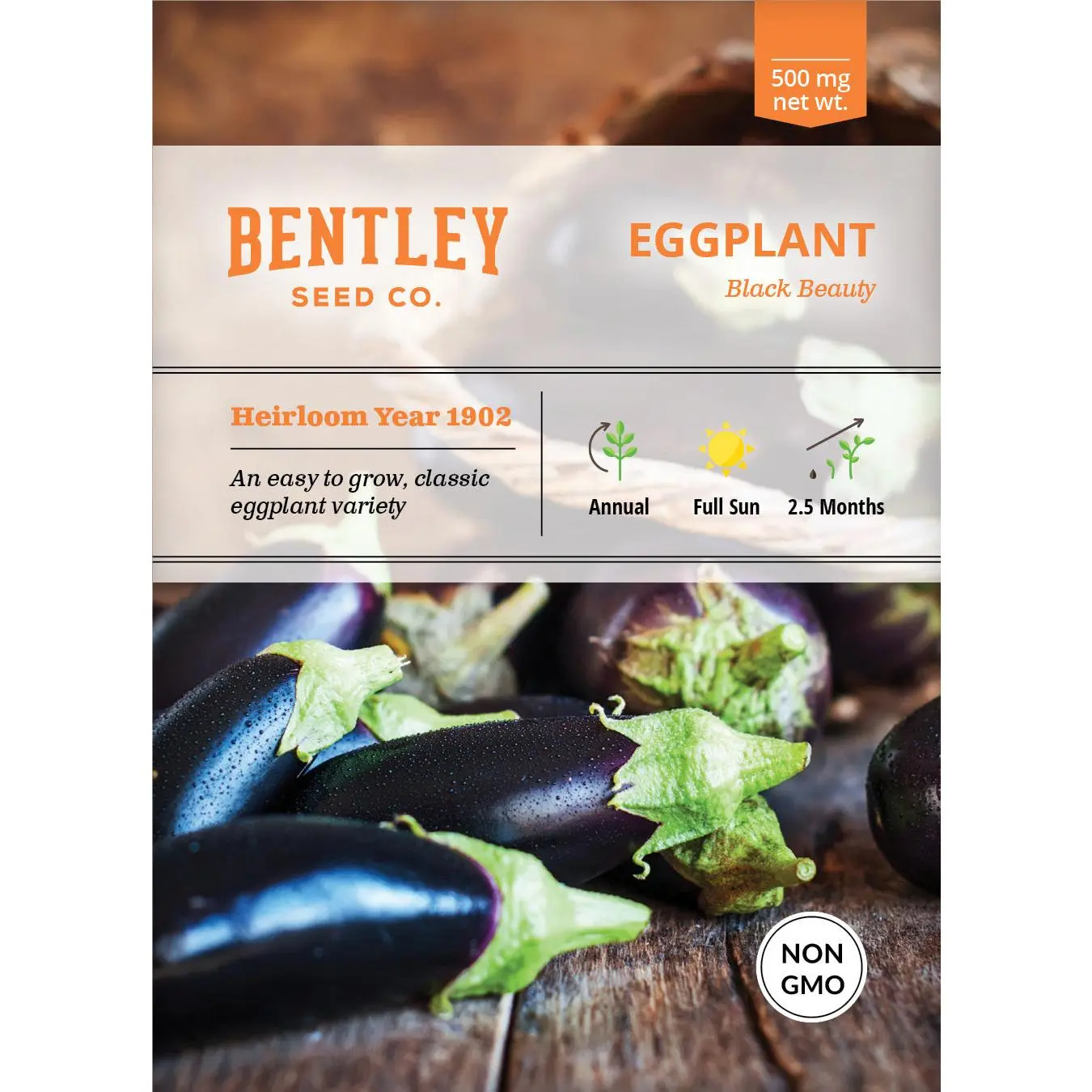 Black Beauty Eggplant Vegetable Seeds, Heirloom Home Planting Garden Seeds for Home Garden Supplies, Home Planting Seeds