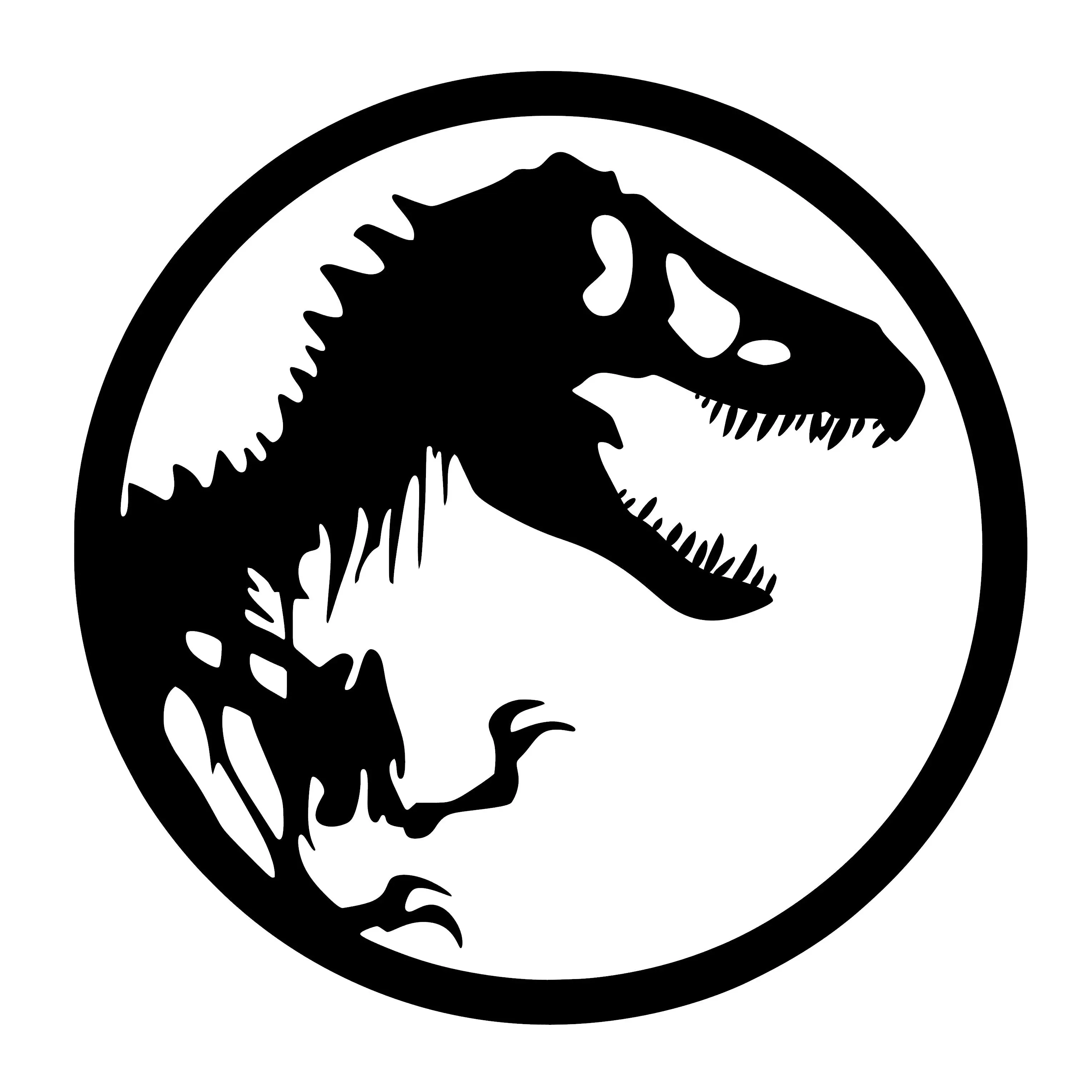 Jurassic Dinosaur Black Vinyl Decorative Sticker - Long-Wearing, Easy-Apply, Gloss-Finish, Mountable Decal for Vehicle, Car, Home Interior