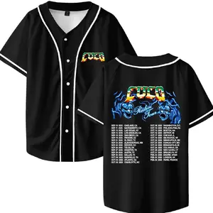 Cuco Ridin Tour 2025 Merch Baseball Jersey Shirt V-Neck Women Men Casual Short Sleeve Streetwear Clothes