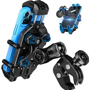 Phone Mount with Vibration Dampener &  Secure Lock, Anti- ATV Scooter  Handlebar Phone Holder for 5.4" to 7.2" Smartphone