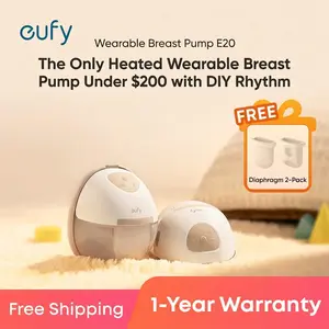 [LIVE] eufy E20 Heated Wearable Breast Pump, 3 Heat Levels, Hands-Free Breast Pump with Innovative HeatFlow, Optimized Rhythm via App, Hospital-Grade Suction, Leakproof, Ultra-Slim and Quiet for in-Bra Use