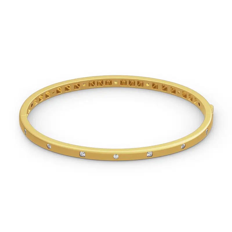 Jeulia Elegant Bangle, Exquisite Round Cut Sterling Silver Bracelet, Simple Design Jewelry Accessory, Exquisite Bracelet