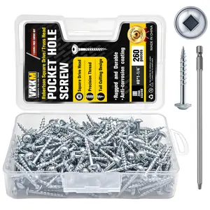 260PCS #8×1-1/4" Silver Square Drive Screws – Deck Fence And Wood Flooring Repair Kit Free Square Bit And Storage Box