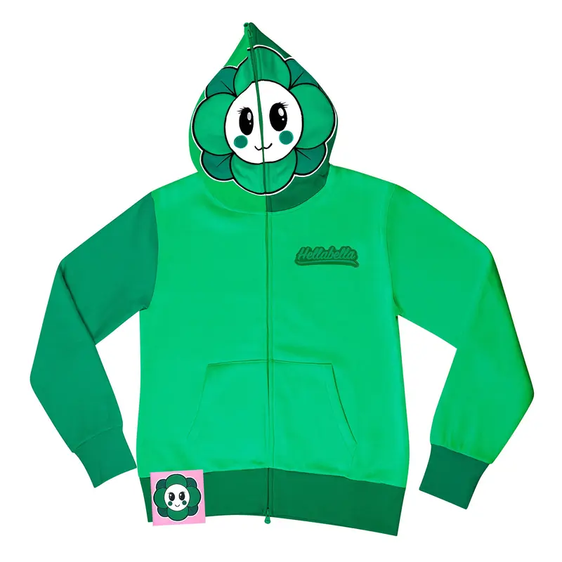 Flower Face Full Zip Hoodie Purple - TikTok Shop