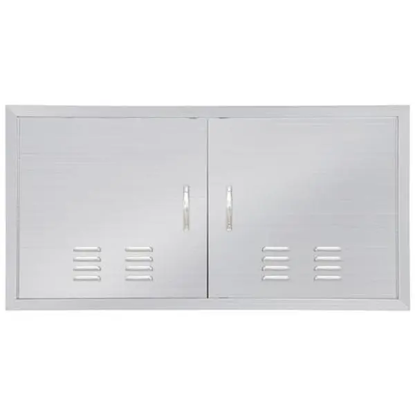 【GARVEE】42W x 21H Inch Outdoor Kitchen Doors, Stainless Steel BBQ Double Access Door with 6 Hooks, Flush Mount for Outdoor Kitchen and BBQ Island