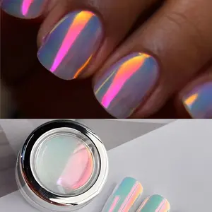 Aurora Color Changing Nail Powder, Neon DIY Nail Art Decor, Optical Illusion Nail Powder, 0.3g Piece, Manicure Supplies
