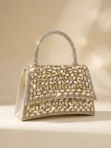 Women's Luxury Rhinestone Evening Clutch Bag, Sparkling Crystal Bridal Wedding Handbag with Detachable Chain Shoulder Strap