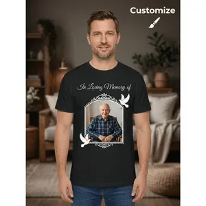 Personalized In Loving Memory T-Shirt - Custom Photo Upload Suitable for Funerals & Remembrance, Your Own Picture, Memorial Keepsake Gift, Breathable Crewneck Tee Men Women, Funeral Service Apparel Ho