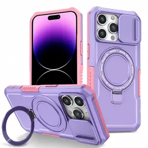 With Ring Stand No More Broken Phones! Heavy Duty Protective Shockproof IPhone Case with Lens Protector，Suitable for iPhone 17 16 15 14 13 12 11 Pro Pro Max Plus Air