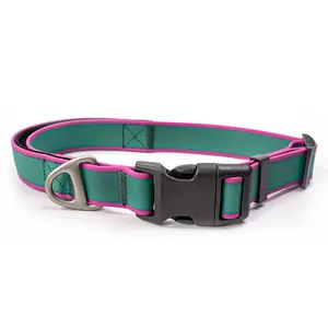 Tactical collar for medium and large dogs Odor - proof mildew - resistant Beach - ready quick rinse Non - slip padded interior Rust - proof zinc alloy D - ring Tactical PVC collar for bite work Mountain hiking