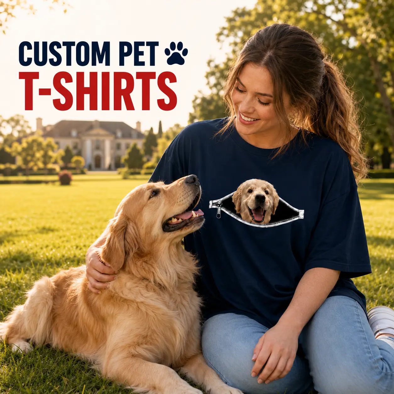 ADDICTIVEF Custom Pet Zipper Peek T-Shirt, Personalized Dog Photo Shirt, Funny Pet Lover Tee, Unique Puppy Cat Face Graphic Shirt, Oversized Unisex Couple Gift for Dog Moms & Dads Menswear Tops