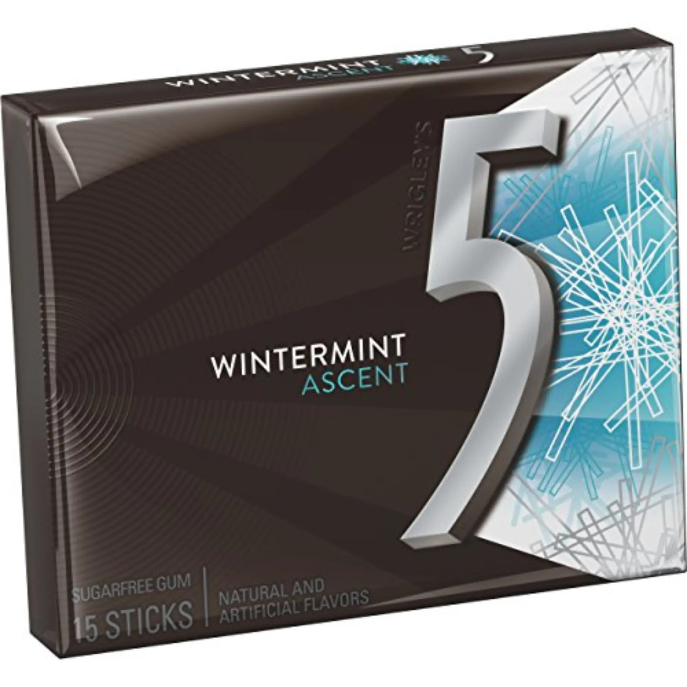 2x Wrigley's 5 Gum Wintermint Ascent Chewing Gum - Minty Flavor Snack Candy Munchies Fresh Breath 15ct