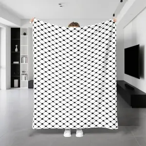 Palestinian Kuffivah Blanket, High-Definition Digital Print, Soft And Comfortable Flannel Blanket, Can Be Used All Year Round, All Season Blanket, Suitable For Sofas, Beds, Offices, Travel And Camping