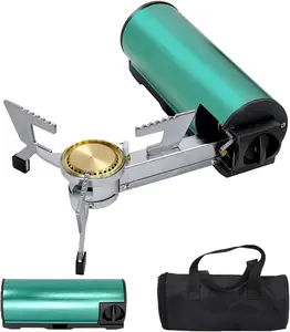 Portable Butane Camping Stove, Backpacking Stove with Case, Foldable 1 Burner Camping Stove: Automatic Ignition, Precise Heat Control - Camping & Tailgating and Outdoor Cooking