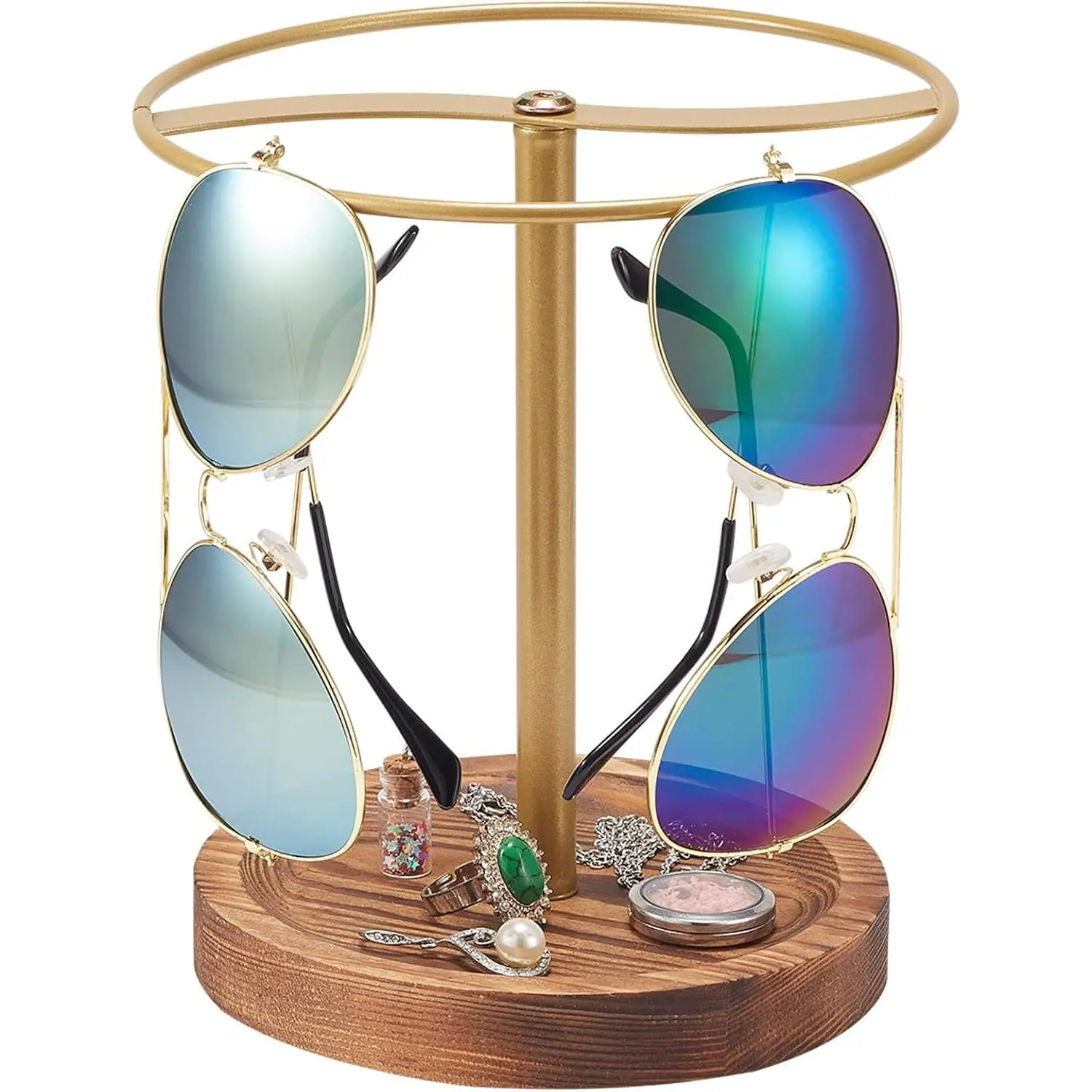Sunglasses Organizer  Glasses Holder Stand, Metal Sunglass Storage Display Rack for 12Pairs Eyeglasses, Eyewear Organizer for Dresser Table Desk Countertop Bedroom ( Frame)