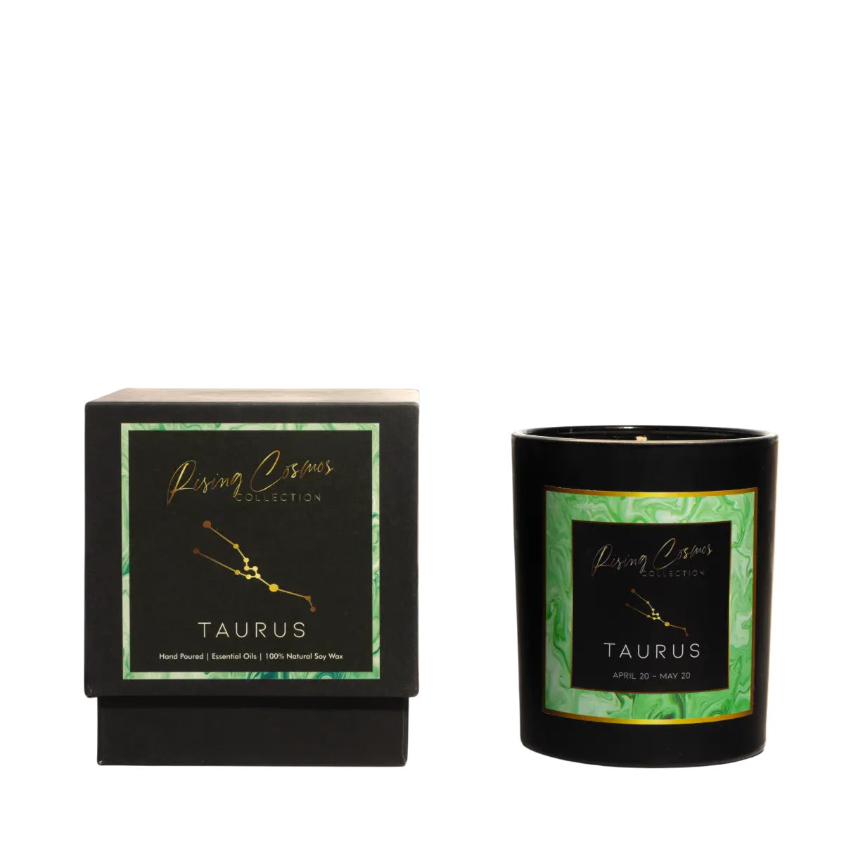 Taurus Zodiac Candle Rising Cosmos Collection Essential Oil Soy Wax Birthday Gift Astrology Lovers