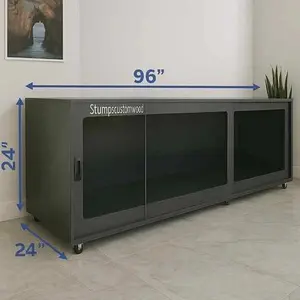 Stumpscustomwood 8 Ft Black Bioactive PVC Reptile Enclosure 96" Habitat Professional Grade Durable Construction Non Reflective Interior