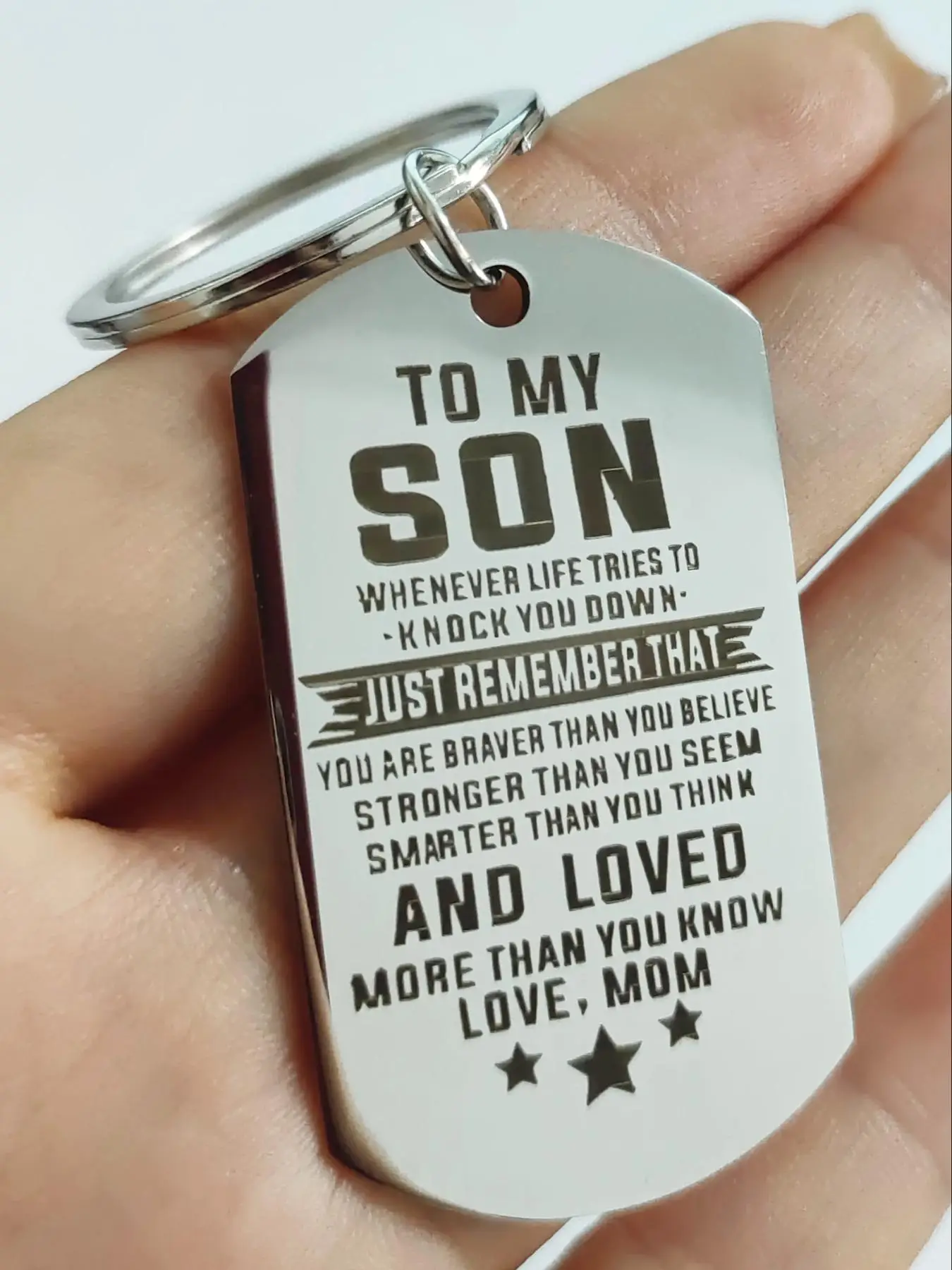 Fashion Letter Pattern Slogan Metal Keychain for Men & Women, Stainless Steel Key Chain, Casual Clothes Accessories for Bag & Car