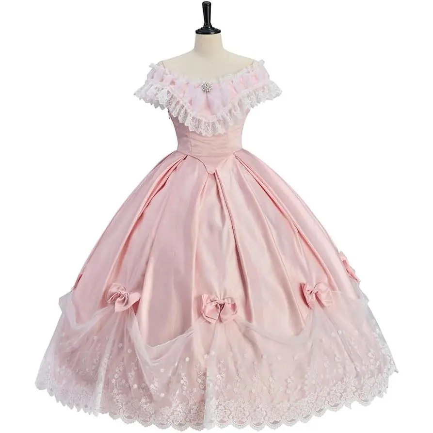 Women Southern Belle Renaissance Costume Pink Victorian Wedding Dress  Rococo Ball Gown - TikTok Shop