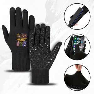Five Nights at Freddys Printed Winter Gloves Warm Knit Gloves for Outdoor Activities and Casual Wear  Perfect Gift for Horror Game Fans  Halloween Costume Accessory  Birthday and Christmas Present for Game Enthusiasts  Adults Who Love Scary Animatronic