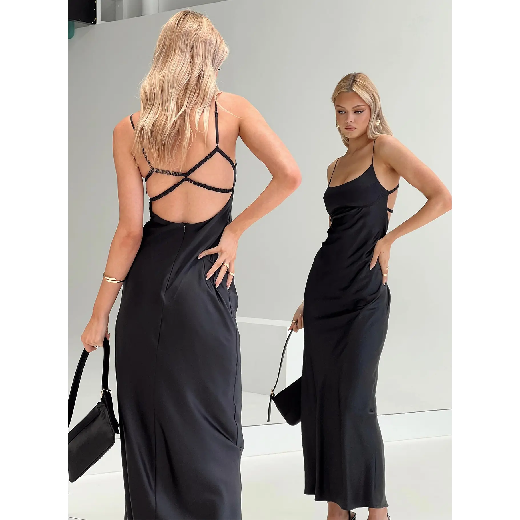 silk long sleeve maxi dress Addina Cream Long Sleeve Maxi Dress - US 18