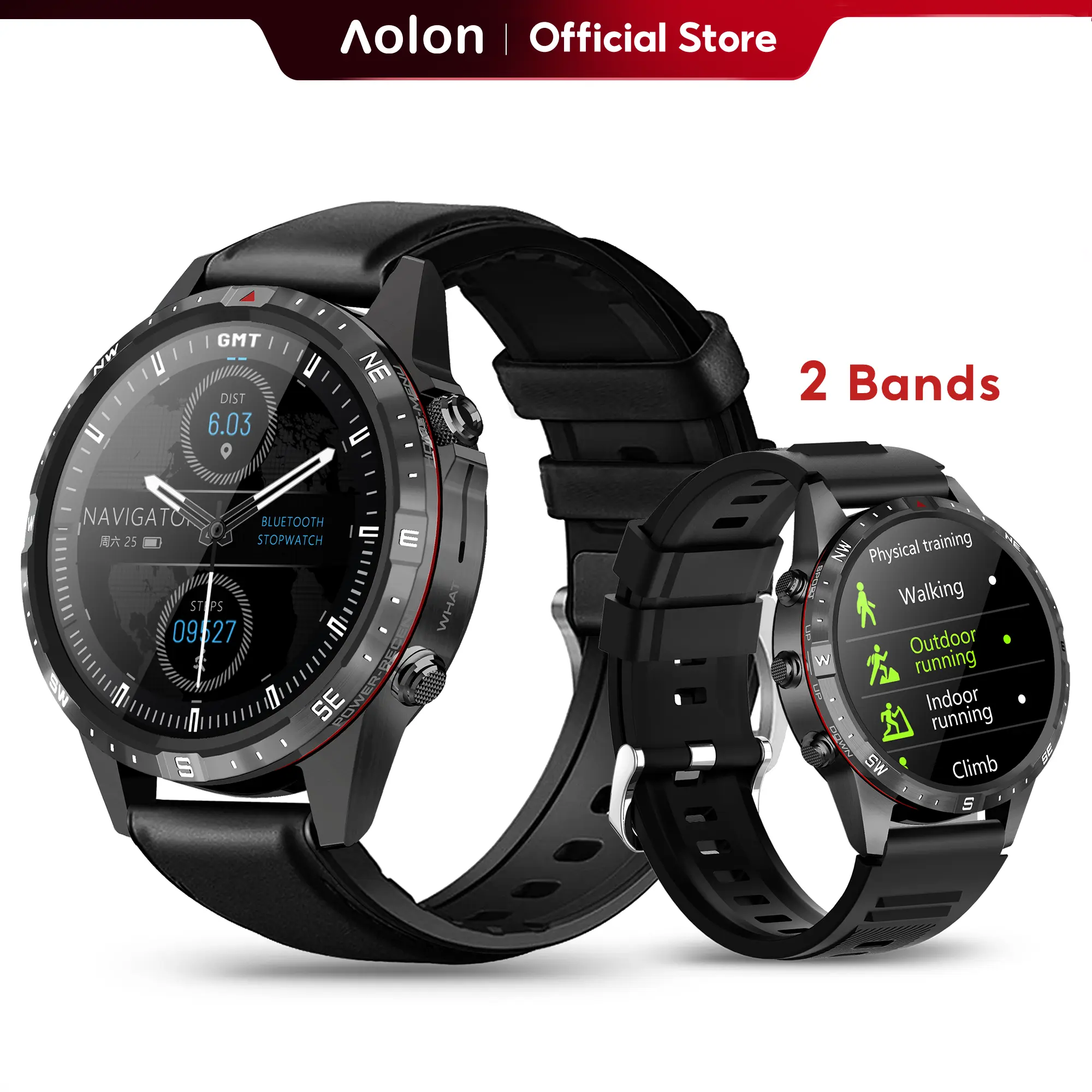 Aolon GT5 Pro Smartwatch - 1.6-in HD Screen, Metal Alloy-Steel Body, Magnetic Fast Charging, Survival Fitness Tracker, Bluetooth Connectivity, Water Proof, Music Control, Black Wearable Device #summerwins#SummerFinds