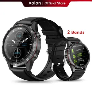 Aolon GT5 Pro Smartwatch with a 1.6-inch HD display, multifunctional fitness tracking, alloy body, designed for men, black wearable device with Bluetooth connectivity.